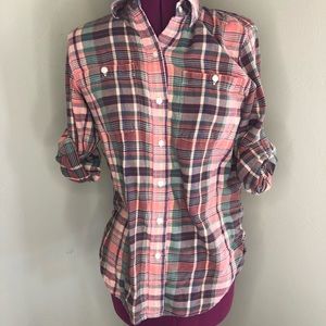 Ralph Lauren Button Up Long or 3/4 sleeve option plaid shirt